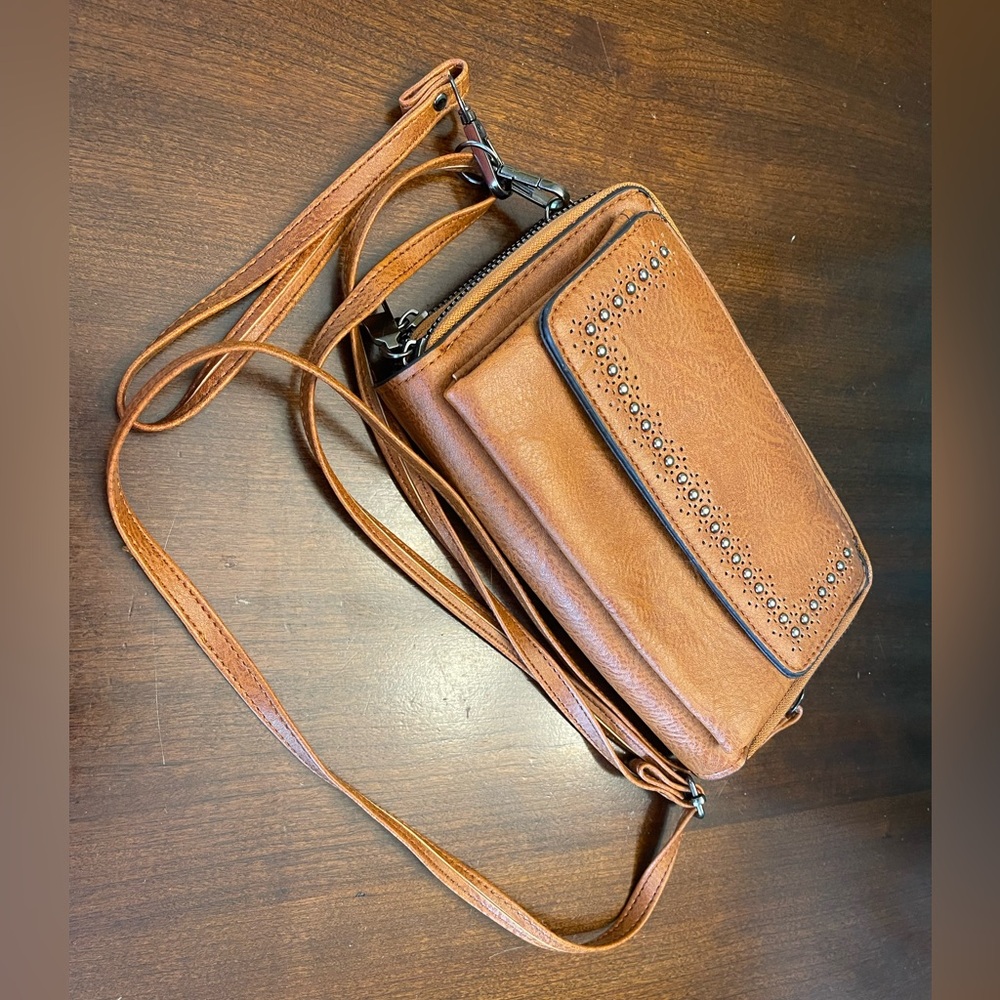 NWOT Faux Leather Crossbody - Picture 5 of 14